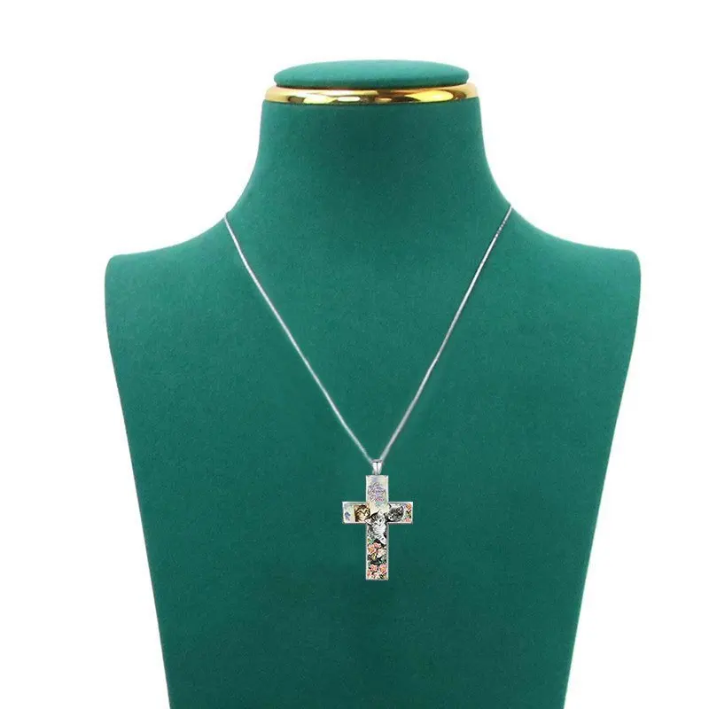 Stylish and Exquisite Three Cats Cross Pendant Necklace for Kid Christian Religious Jewelry Accessories for Friend Birthday Gift view 2