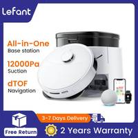 LEFANT Robot Vacuum Cleaner with Mapping, 12000Pa Suction, Emptying Station, Automatic Washing and Drying, DTOF Laser