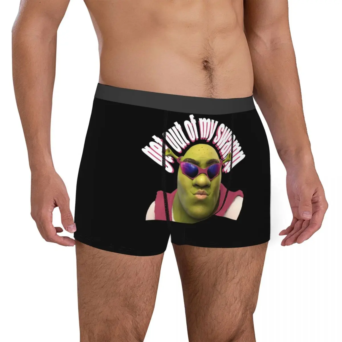 Men Pink Shreks Get Out Of My Swamp Funny Meme Boxer Shorts Panties Breathable Underwear Male Humor Underpants