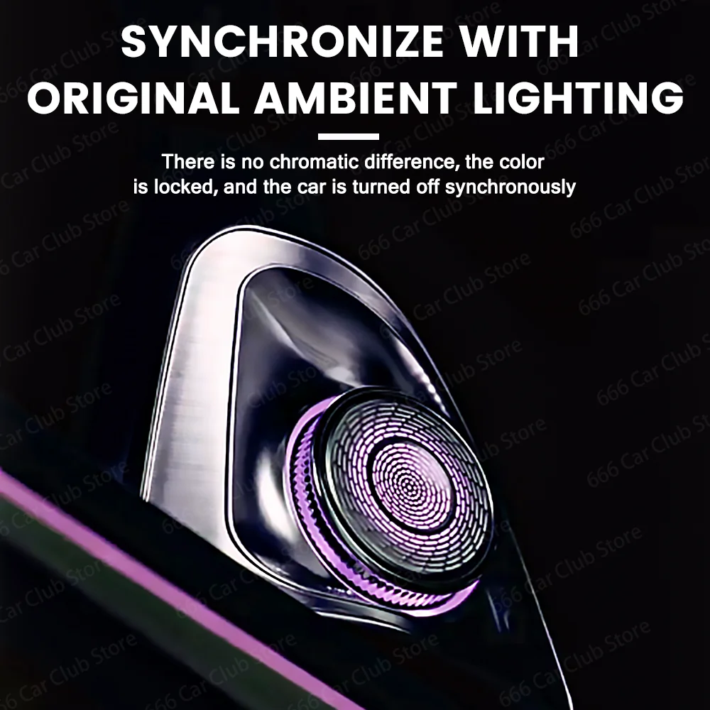 دوران دائم LED 4D المتكلم لمرسيدس بنز C-E-S W205 W213 W177 CLA GLA B W167 W222 C-Coupe W238 اللون مكبر الصوت المتكلم