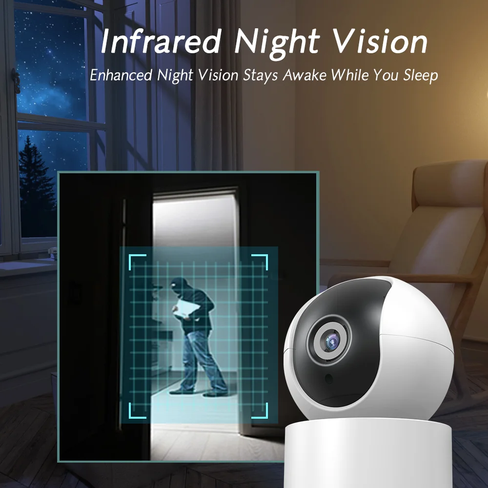 GauTone-Baby Monitor com Alertas de Atividade, Câmera de Vigilância, Visão Noturna, Wi-Fi, Câmera IP para Tuya Smart Life, PG107, PG103, 1080P