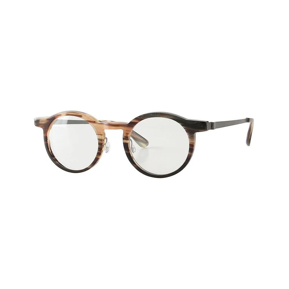 

Eyewear Unique Round Retro Titanium Leg Handmade Natural Horn Reading Eyeglass Frames Women Men classic Optical Glasses Frame