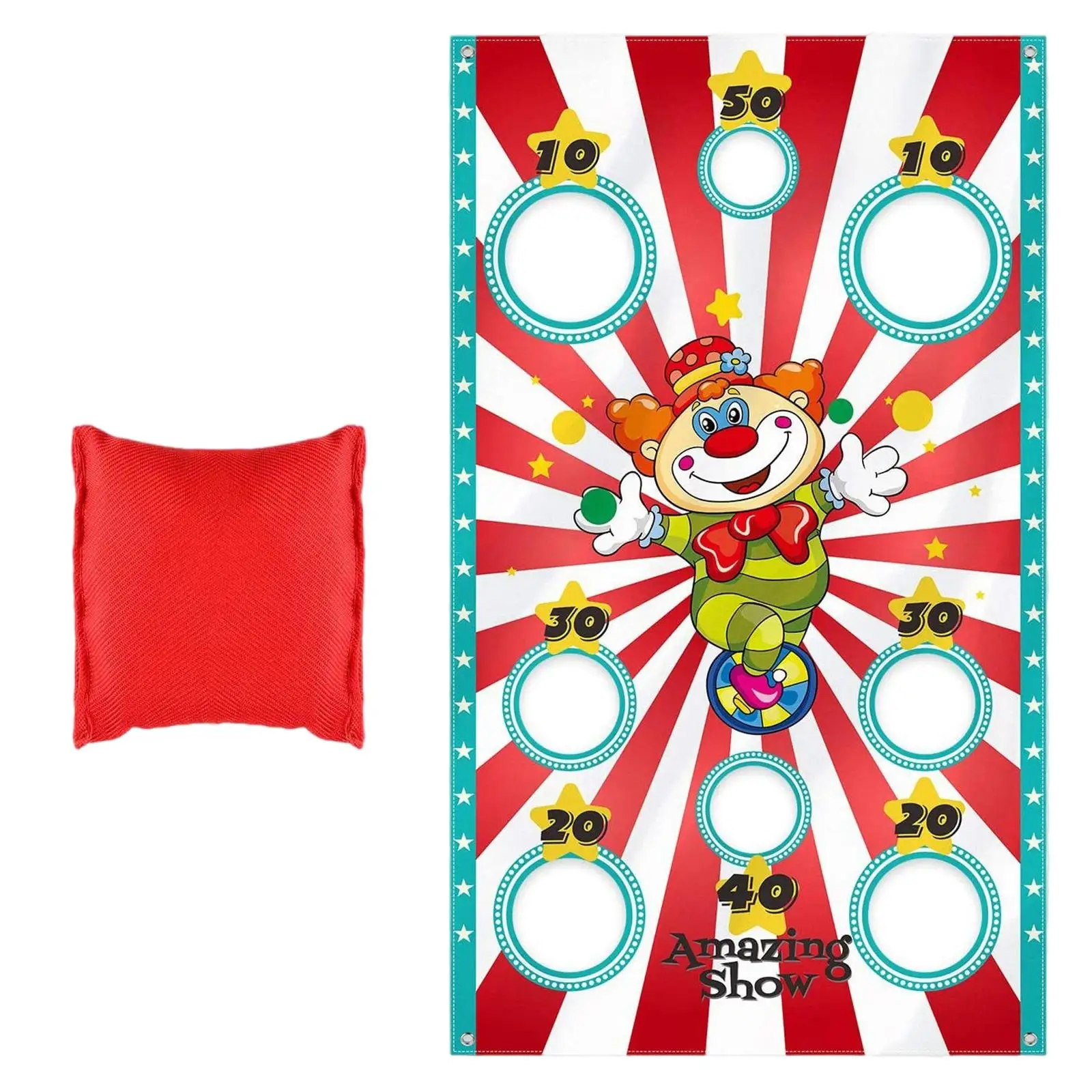 Kids Throwing Games Entertainment Accessories Clown Flag Adult Child Outdoor Theme Party Carnival Game Christmas Gift