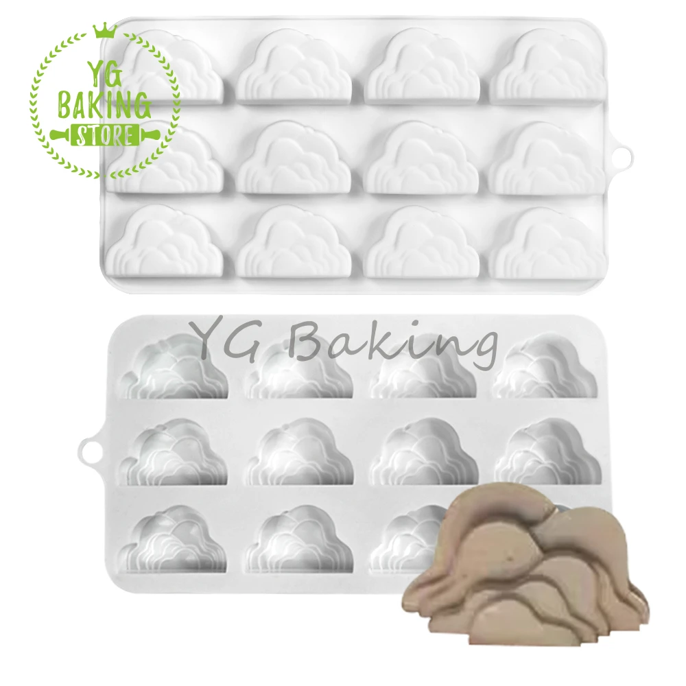 Dorica 12 Cavity 3D Mountains Design Pudding Mousse Mould DIY Dessert Chocolate Silicone Mold Cake Decorating Tools Bakeware