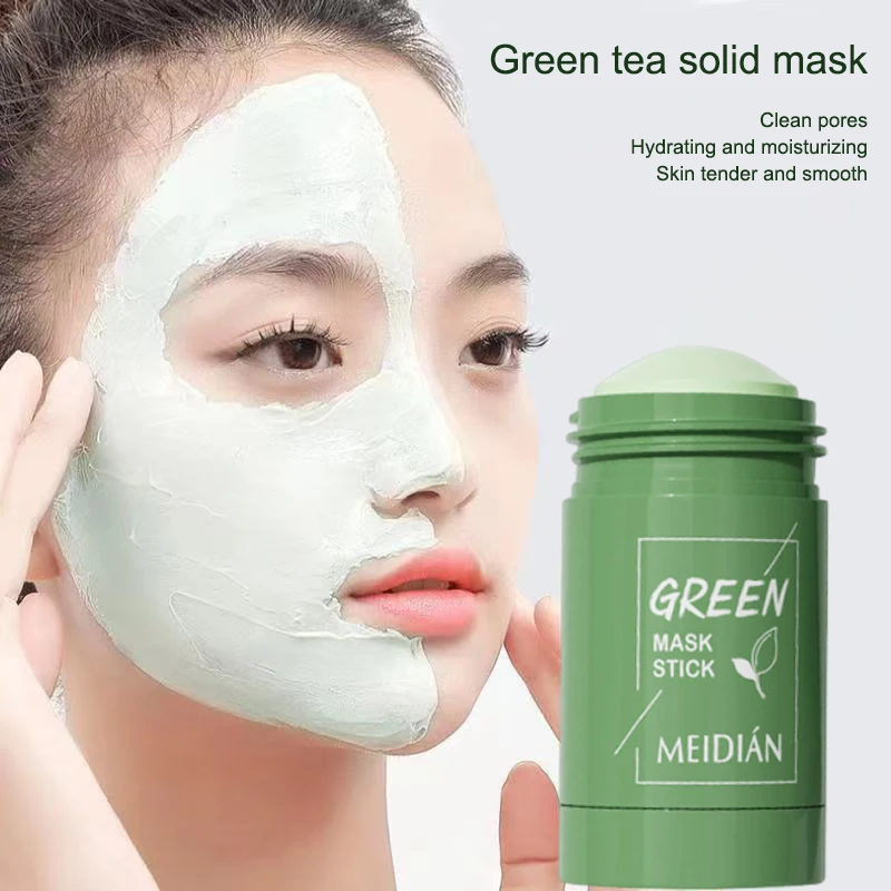 40g Remove Blackhead Green Tea Solid Mask Cleans Pores Stick Facial Blemish Blackheads Shrink Pores Face Skin Care Cosmetics