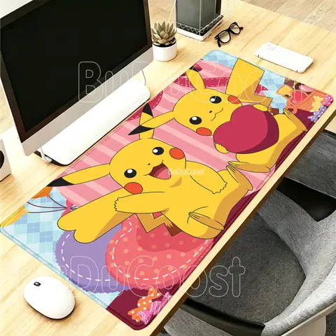 HD printing Pikachu Pokemon Mouse Pad XXL Mousepad overlock Large Gaming Office Nonslip base Computer Keyboard e-sports Desk Mat