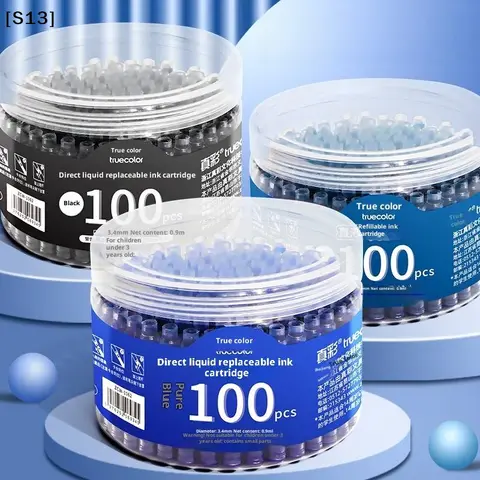 50/100Pcs High Capacity Smooth Install Clean No Pump Direct Ink Box Tube Storage Easy Storage 3 Colors For Students Teacher[S13]