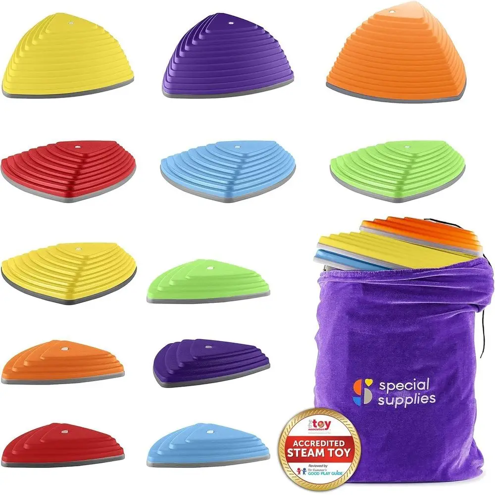 

Children's Balance Blocks: Enhance Coordination, Balance, and Strength with Safe Rubber, Non-Slip Edges