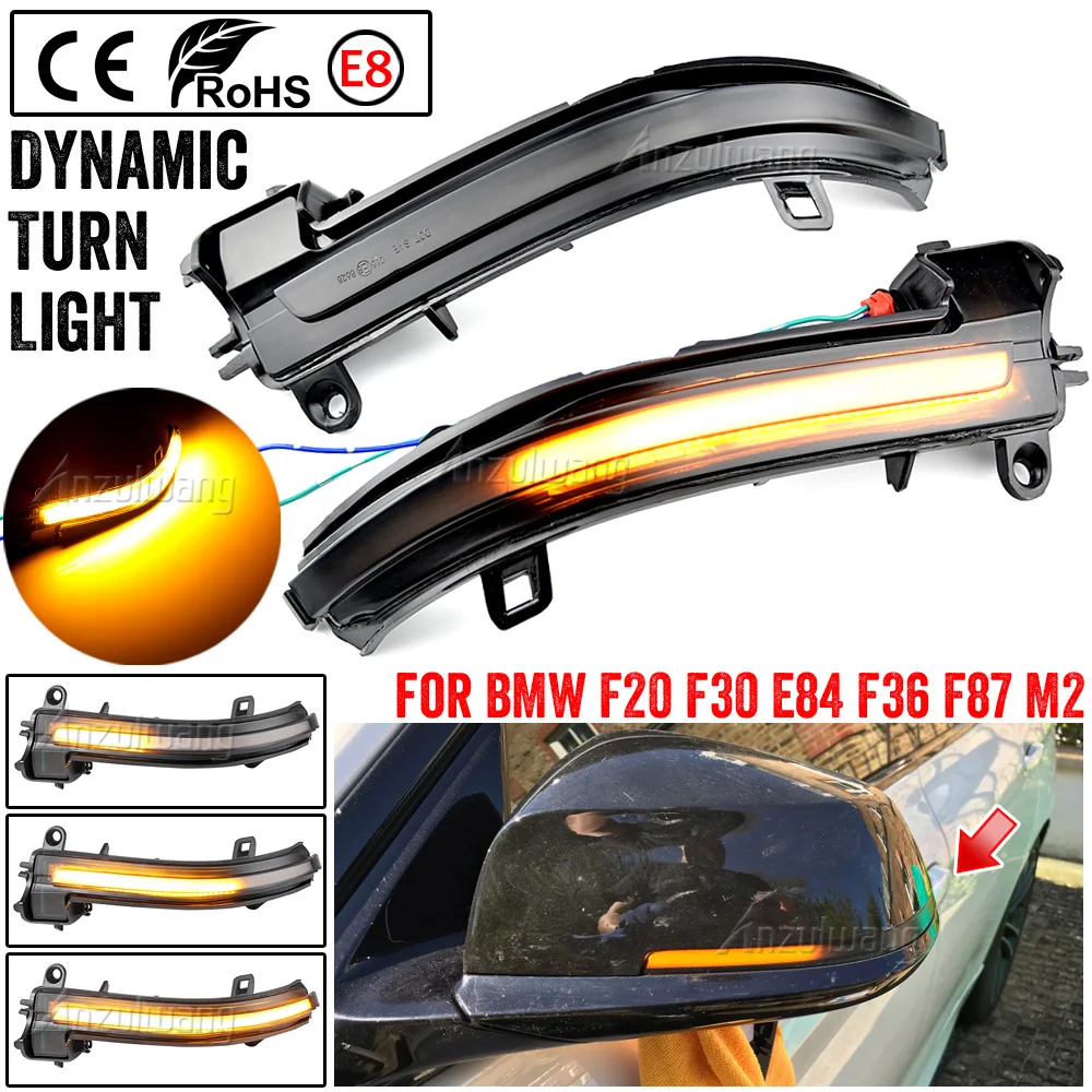 

For BMW 1 2 3 4 Series X1 F20 F21 F22 F30 F31 F34 F32 E84 i3 LED Dynamic Turn Signal Light Flowing Water Blinker Flashing Light