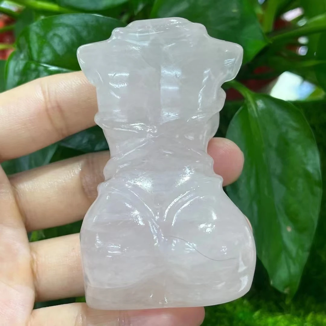 Lady Model Statue Home Decor Healing Crystal Carved Gemstone Female Body Bust Figurine,Reiki Rose Quartz Goddess Gifts