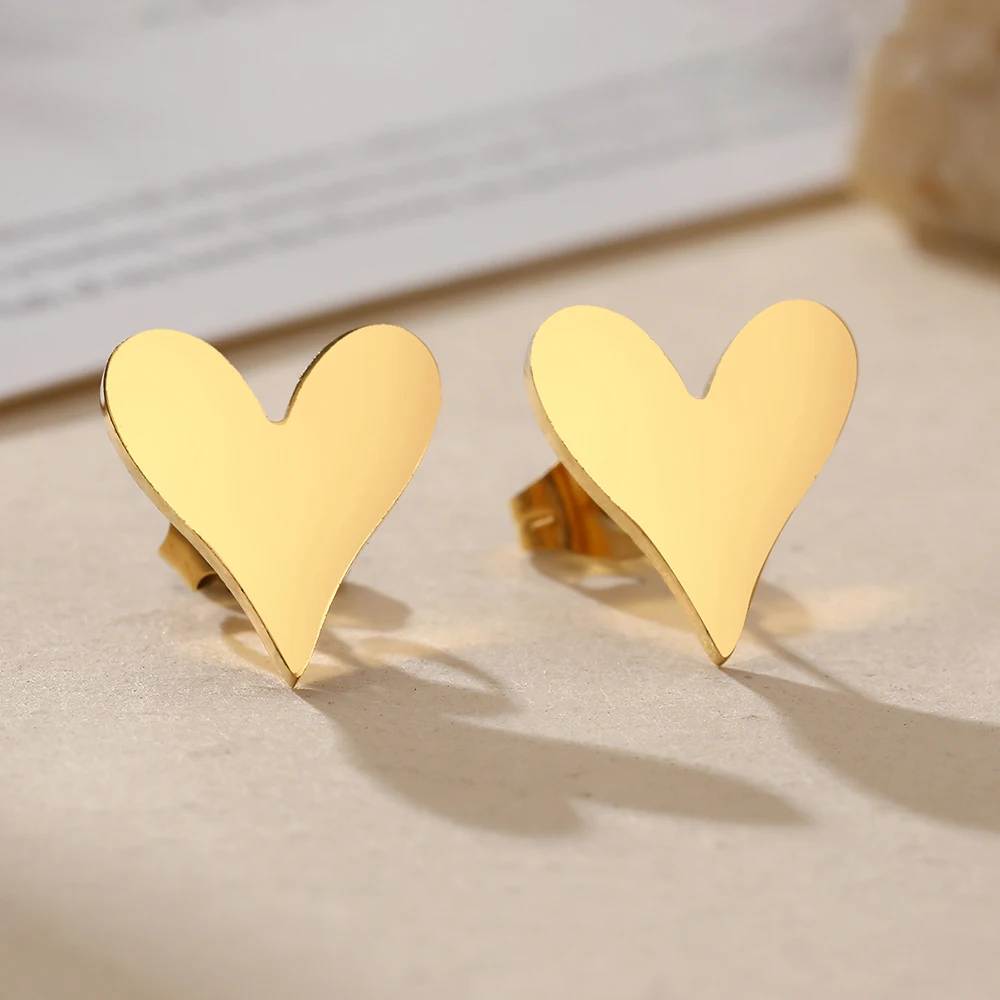 DOTIFI الفولاذ المقاوم للصدأ الرجعية مزاجه الحب الأقراط الإناث الكلاسيكية أزياء بسيطة لا تفقد اللون مجوهرات اكسسوارات #5