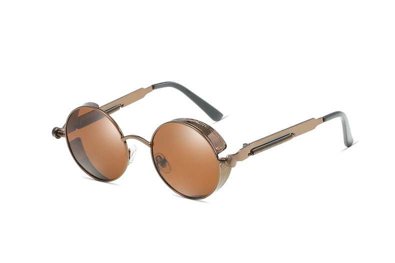 Metall Steam Punk Stil Sonnenbrille Steampunk Mode Männer Retro Runde Sonnenbrille – Detail 8