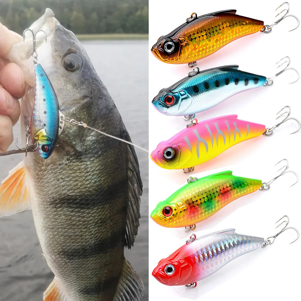 8cm 15g VIBRATION Crankbait Wobbler Sinking Fishing Lure Lipless Vib Lure for Striper Bass Pike Hard Bait Pesca Isca Ice Winter