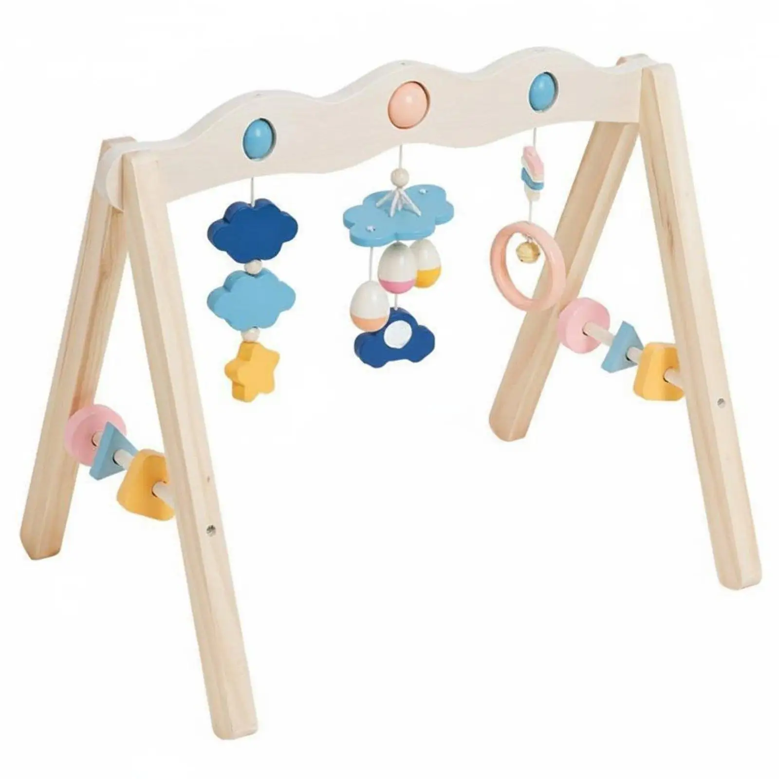 Wooden Baby Play Gym Infant Activity Gym Beech Wood Hanging Play Arch for