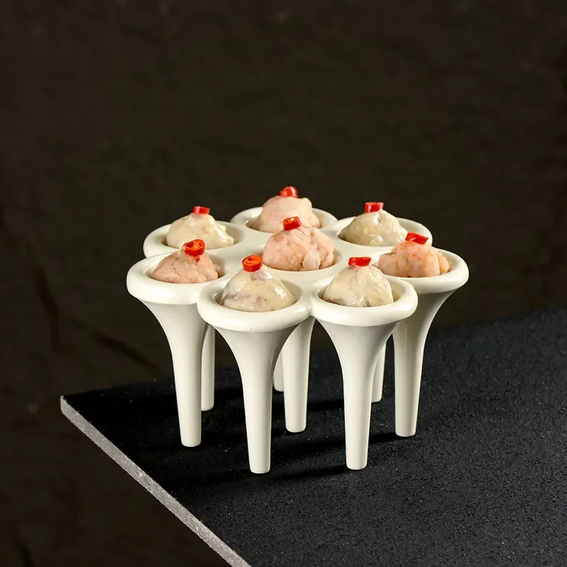 Creative Commercial Hot Pot Serving Plate for Shrimp Beef Fish Balls Pork Unique Design Restaurant Tableware Dish Holder