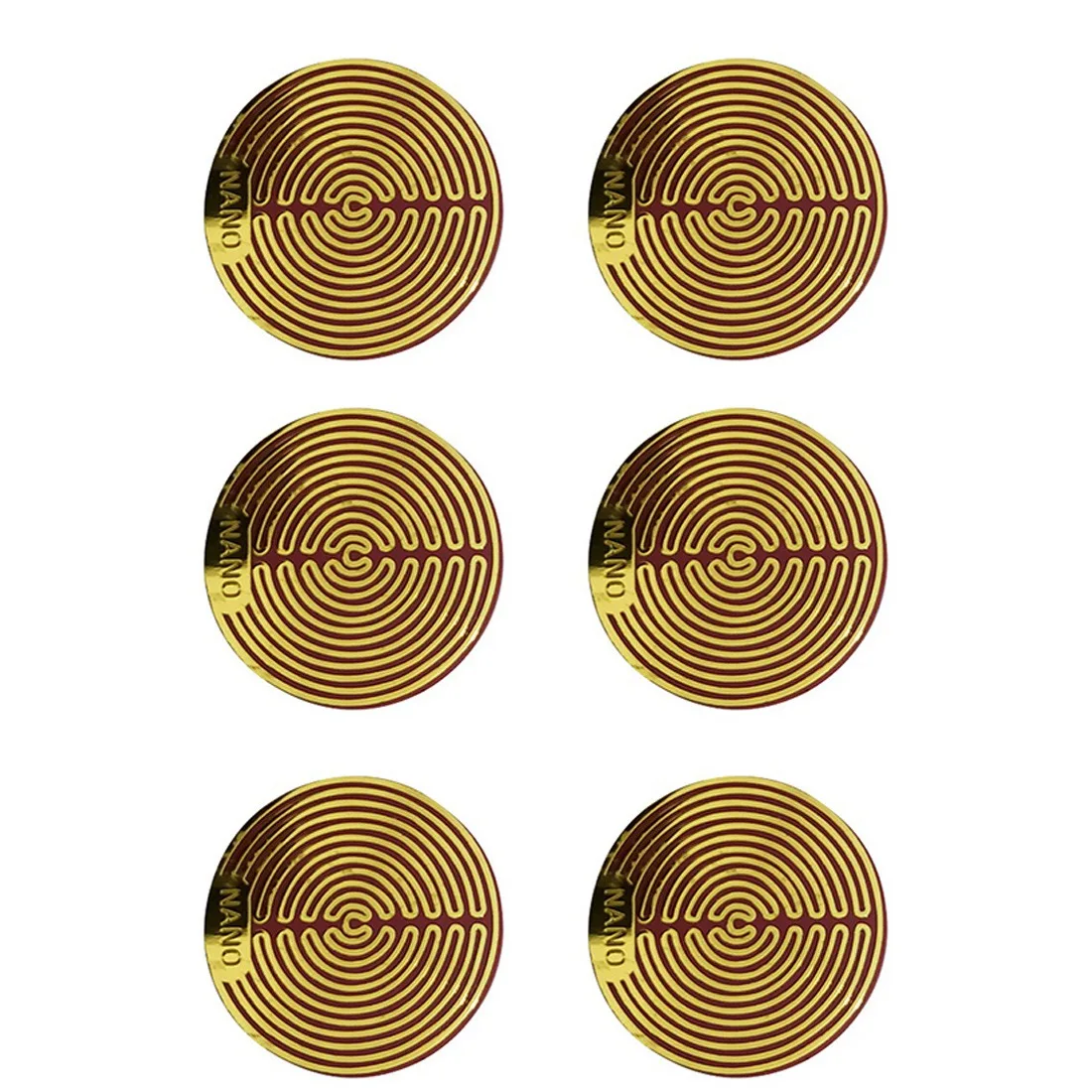 6Pcs Round Quantum Anti Radiation Protection Mobile Phone 5G Wi-Fi EMF Sticker for Cellphone Laptops Tablets,Gold