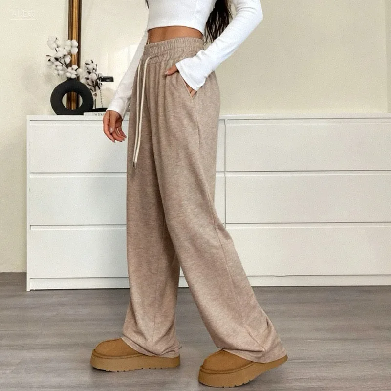 Gray Modal Wide Leg Pants for Women Summer Lightweight High Waisted Flowy Lounge Trousers