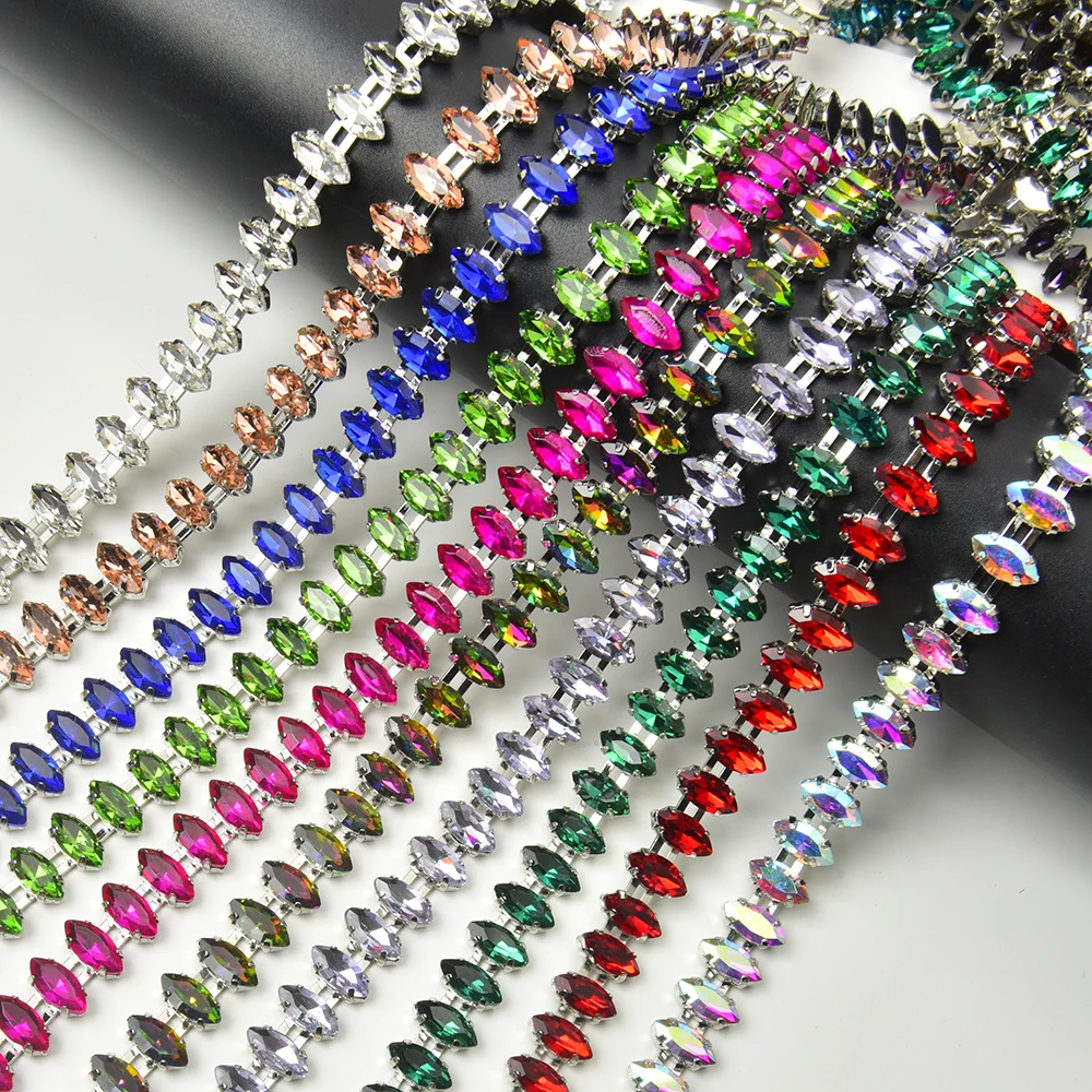 اليدوية 5x10 مللي متر خطوط مزدوجة سلسلة حجر الراين مميزة دائم النحاس تألق وعالية الجودة لإكسسوارات المجوهرات العصرية #3