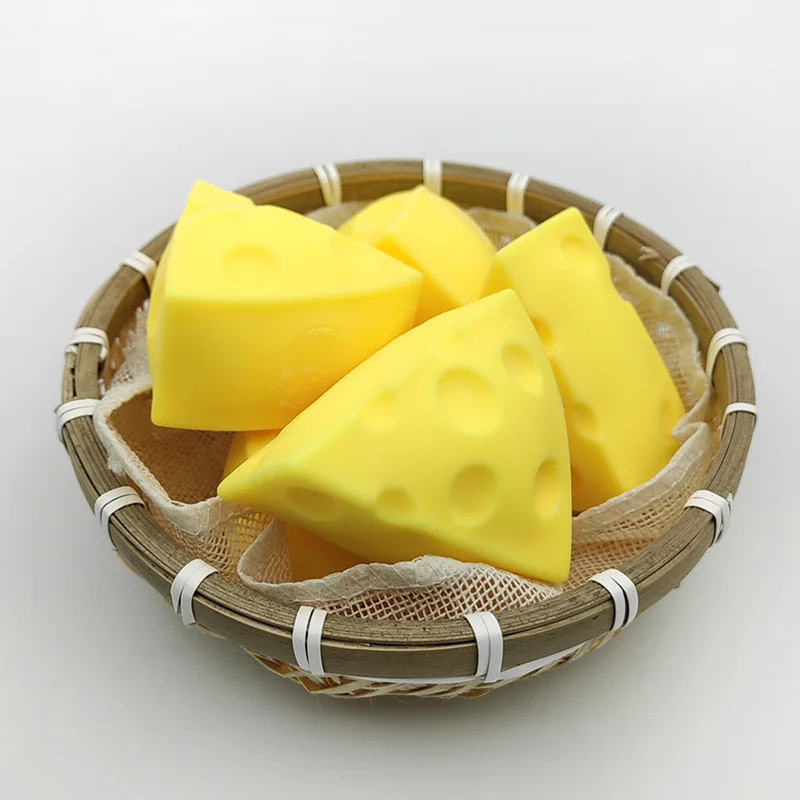 Hot Cheese Squishy Toy Simulation Cheese Squeeze Toy Soft Cute Decompressing Pinching Cheese Sticky Slow Rebound for Adults Toy