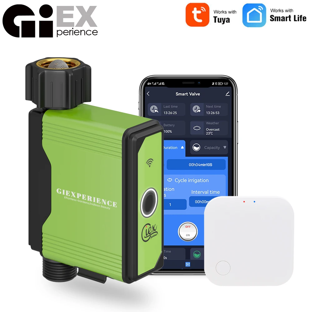 واي فاي حديقة سقي الموقت الذكية الرش نظام الري بالتنقيط المدمج في مسجل تدفق المياه تحكم TUYA