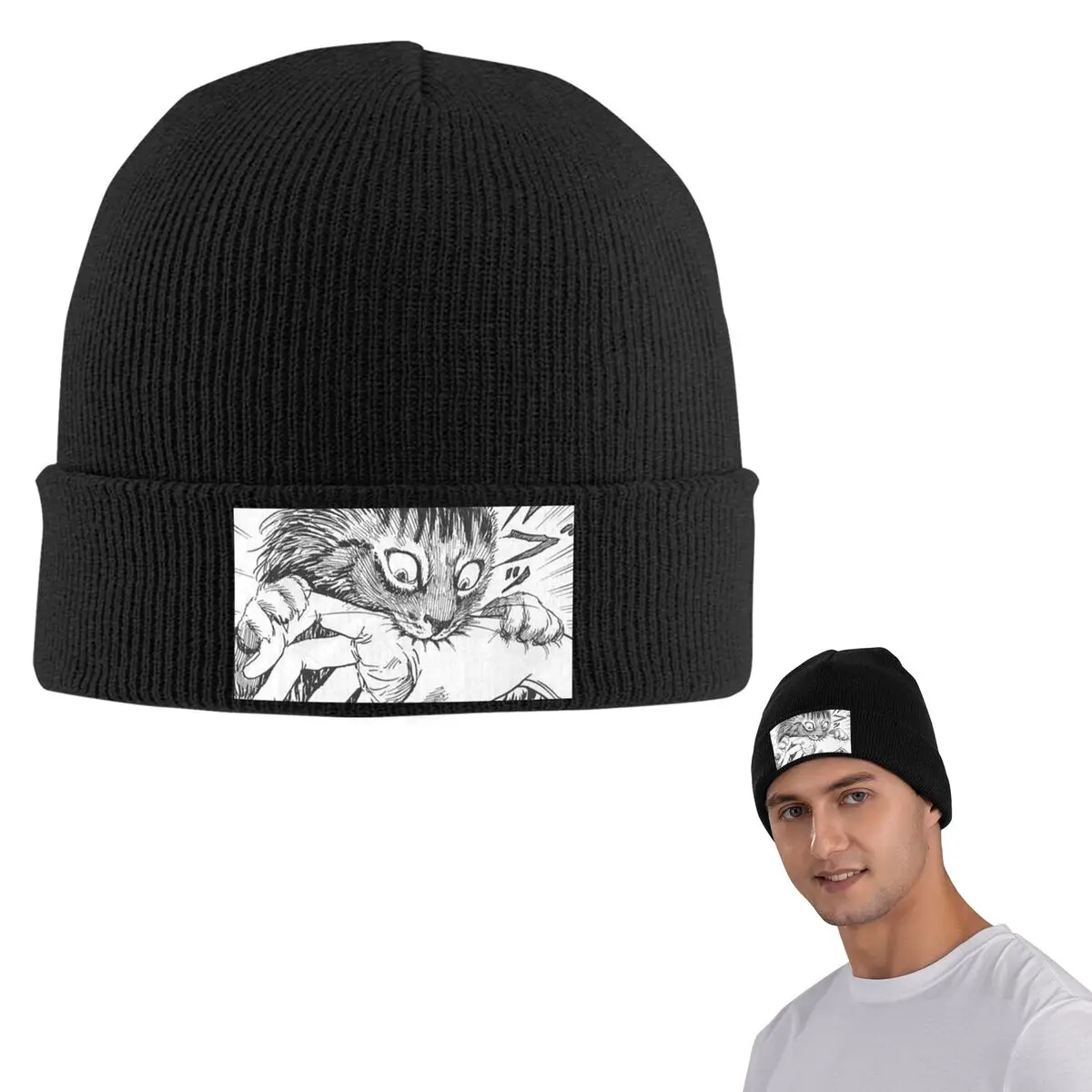 Topi Rajut Hangat Tomie Junji Ito Kucing Lucu Saya Topi Bonnet Modis Topi Beanie Luar Ruangan Musim Gugur Musim Dingin untuk Dewasa Uniseks