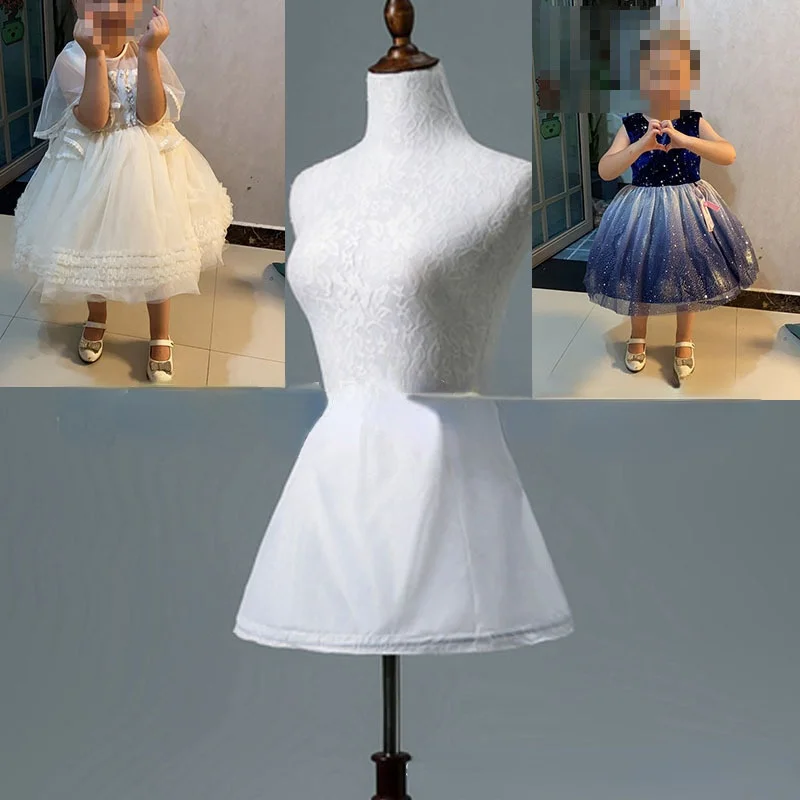 Kinderen Drukte 1 Stalen Ring Bloem Meisje Kleine Trouwjurk Formele Jurk Petticoat Een Staal Elastische Taille Pettiskirt