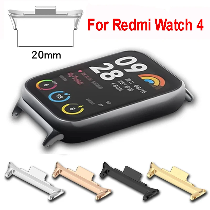 1 Pair Watch Connector For Redmi Watch 4 Stainless Steel Adapter Accessories For Xiaomi Redmi Watch 4 Compatible Bandwidth 20mm