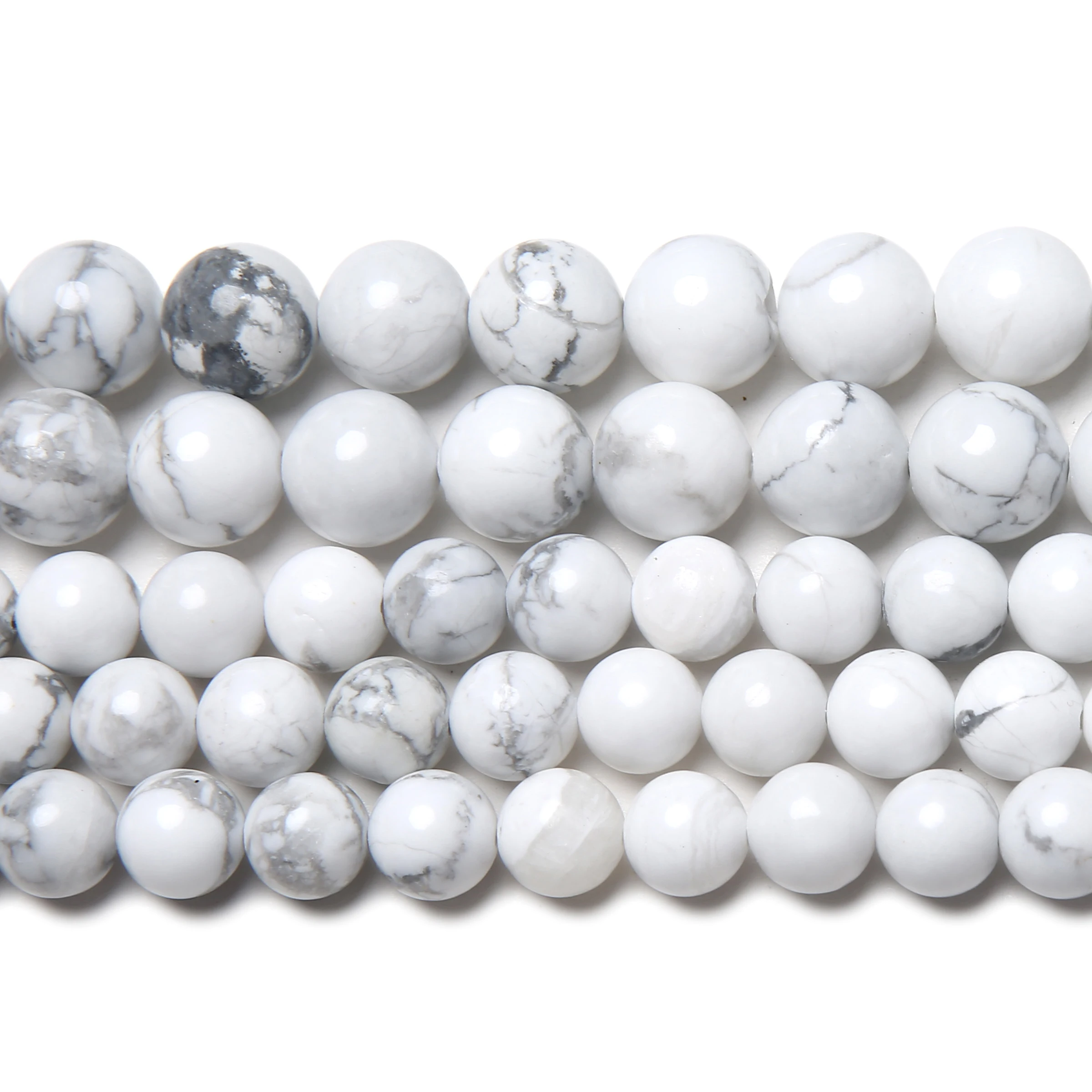 Natural Stone White Howlite Turquoise Round Loose Beads 15\