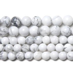 Natural Stone White Howlite Turquoise Round Loose Beads 15