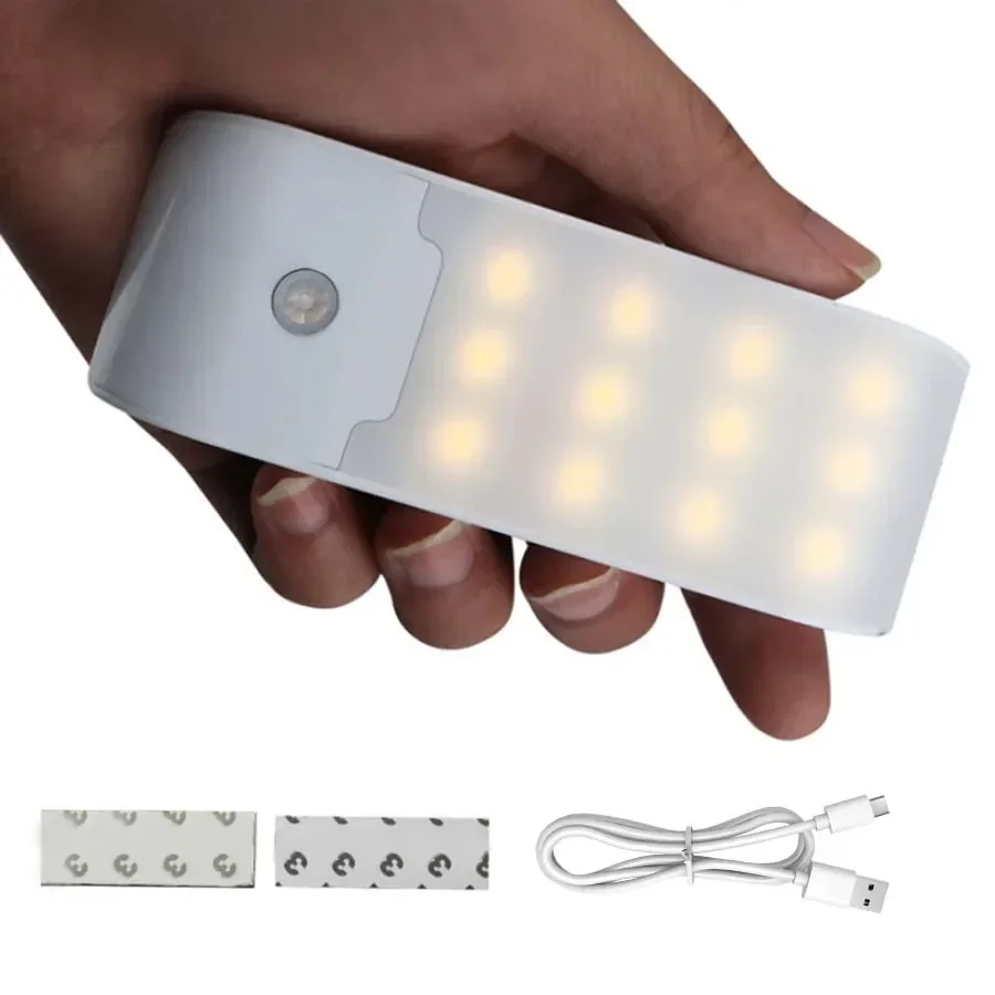 

Bright Led Night Light with Motion Sensor 12LED USB Rechargeable Wireless Wall Lamp for Hallway Bathroom Closet Kitchen Cabinet