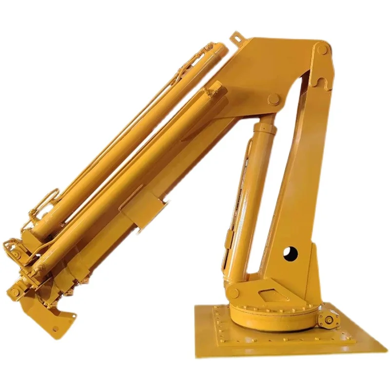 Small hydraulic folding arm vehicle crane 2 tons 3 tons ship crane fixed crane