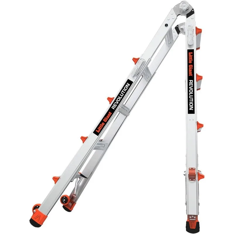 Ladders, revolutie met ratellevelers, M17, 1,5 meter, ladder met meerdere standen, ratel ™   pootlevelers, aluminium, type 1A,