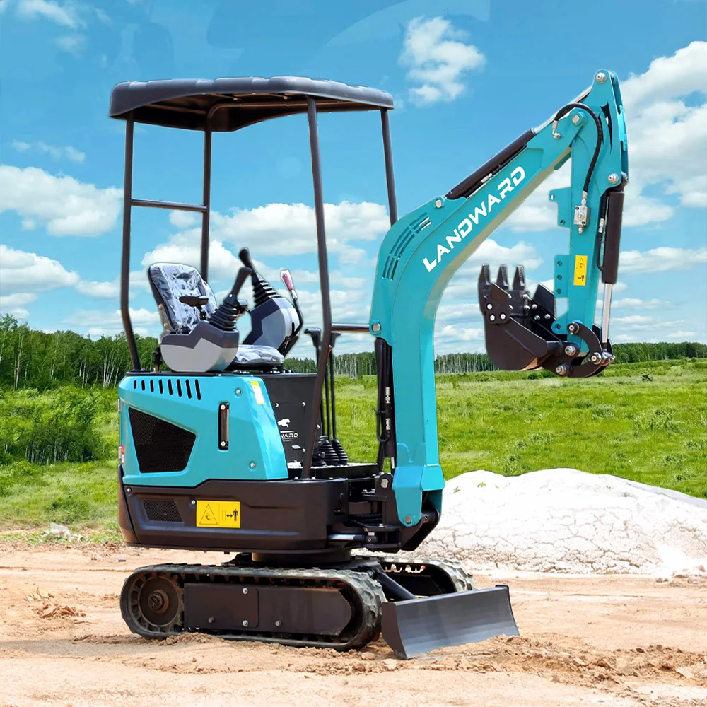 LANDWARD Agriculture Mini Excavator Hydraulic Crawler Excavator 1.5 Tons Home Garden Mini Excavator with Bucket Euro5 Customized
