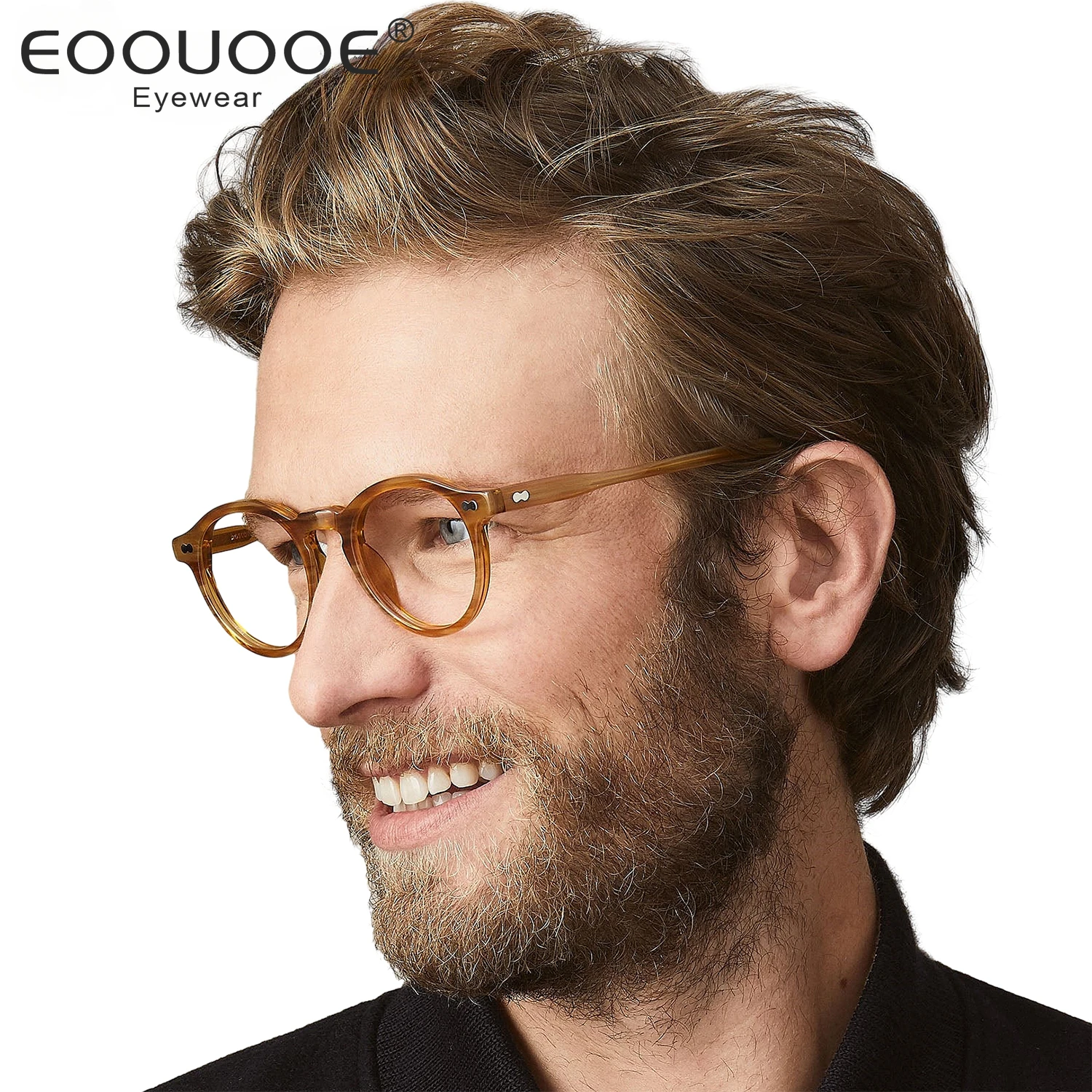 

2023 New Fashion Vintage Spliced Acetate Frame Myopia Optical Reading Eyeglass Classical Round Hand Craft Women Man High Quality