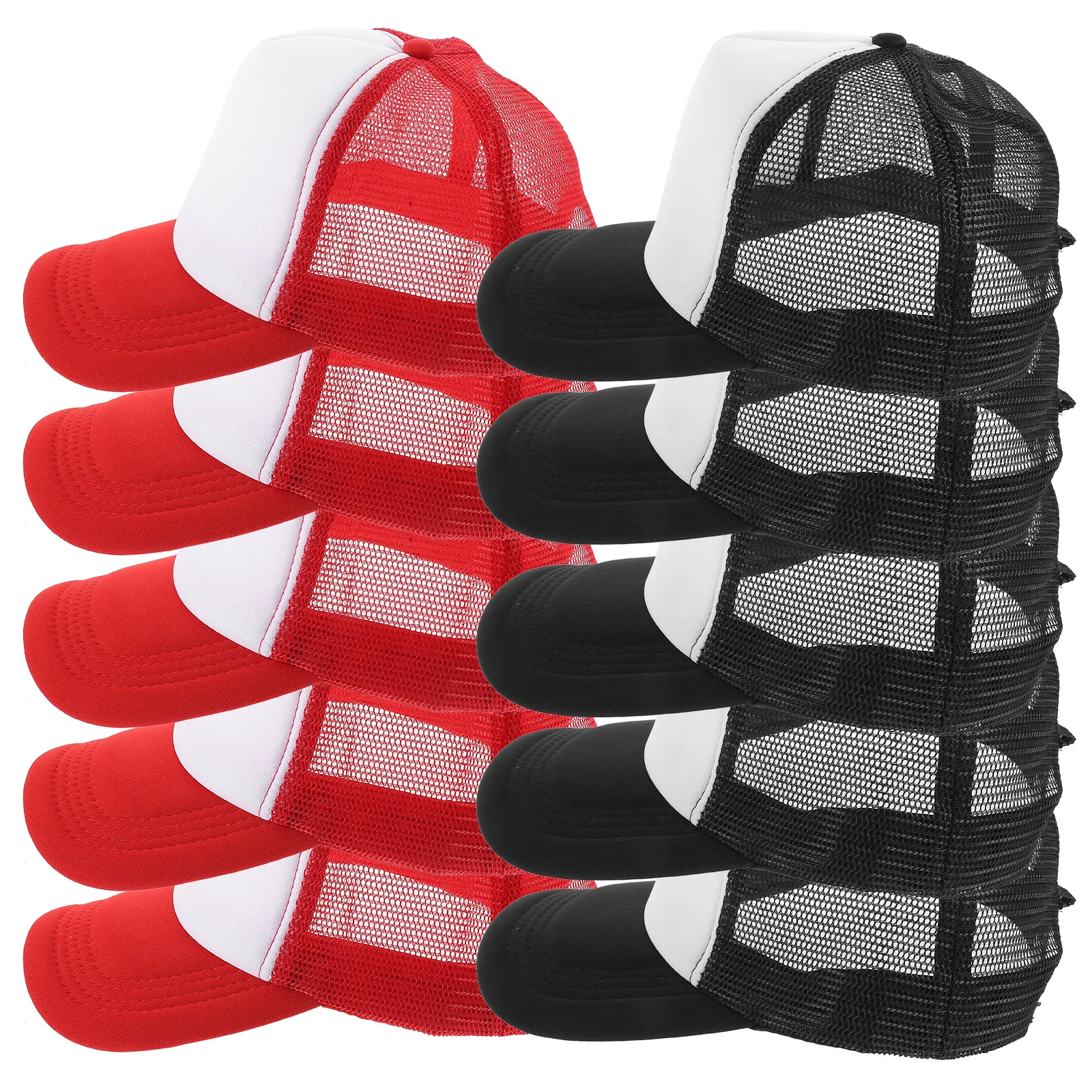 

10pcs Blank Mesh Baseball Caps Sublimation DIY Heat Transfer Hats Breathable Lightweight Black Men Outdoor Activities