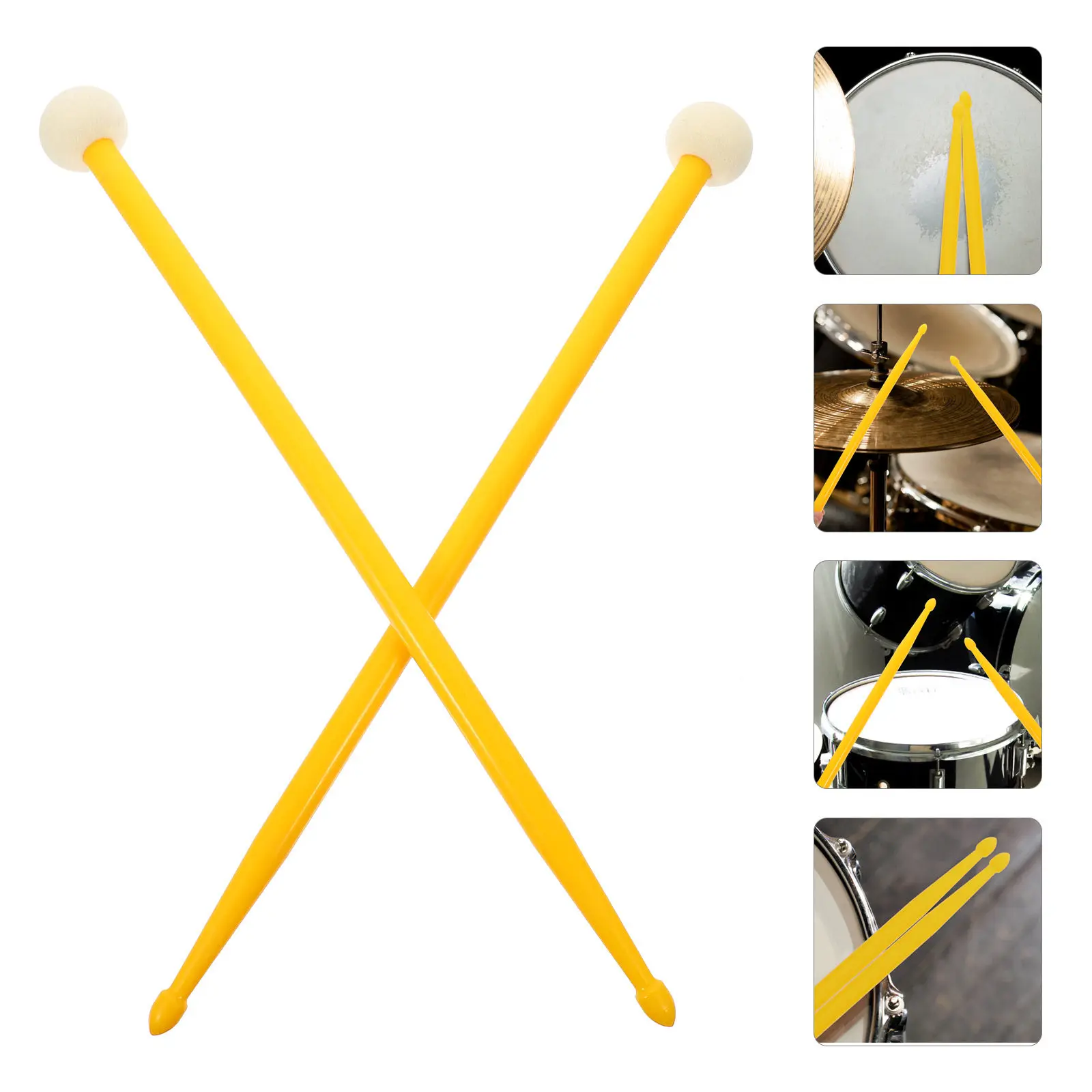 

1Pair Dual-Tip Drumsticks Smooth Finish Lightweight Percussion Sticks for Beginners Jazz Music Students Portable Drum Supply