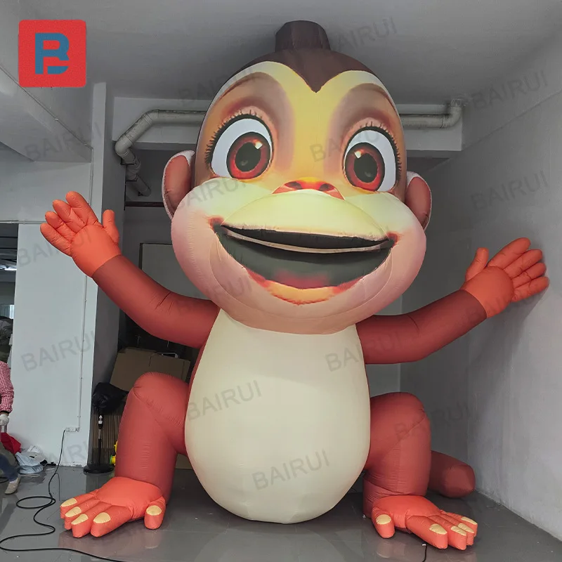 

4 м надувная обезьяна, милый воздушный шар, животное, ребенок для зоопаркового центра, рекламное украшение