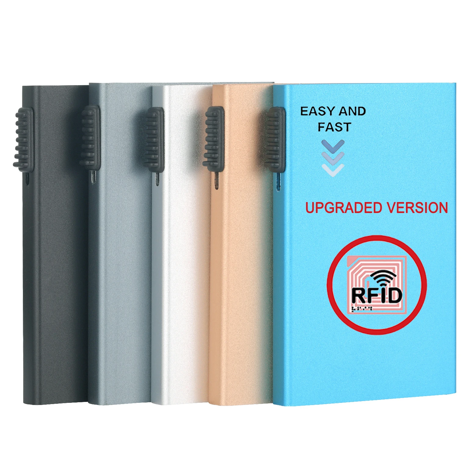 Magic ID Bank Credit Card Holder Smart Wallets Men Women ID Cardholder Case Metal Thin Slim Pop Up Aluminium Minimalist Wallet image 2