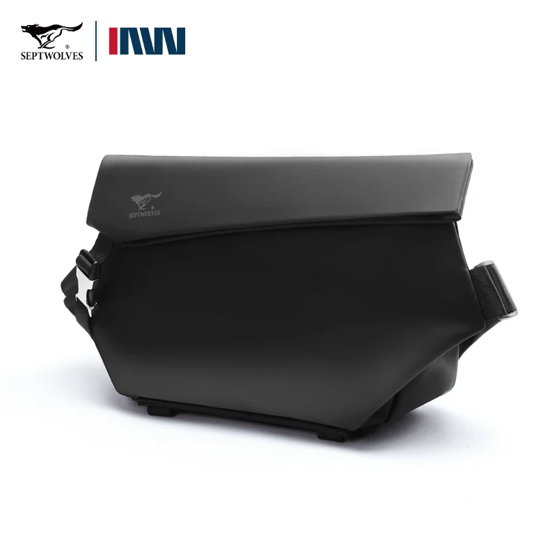 

Septwolves Leather Men Shoulder Bag Waterproof Sport Travel Crossbody Bag With Magnetic Shoulder Strap, Portable Key Chain