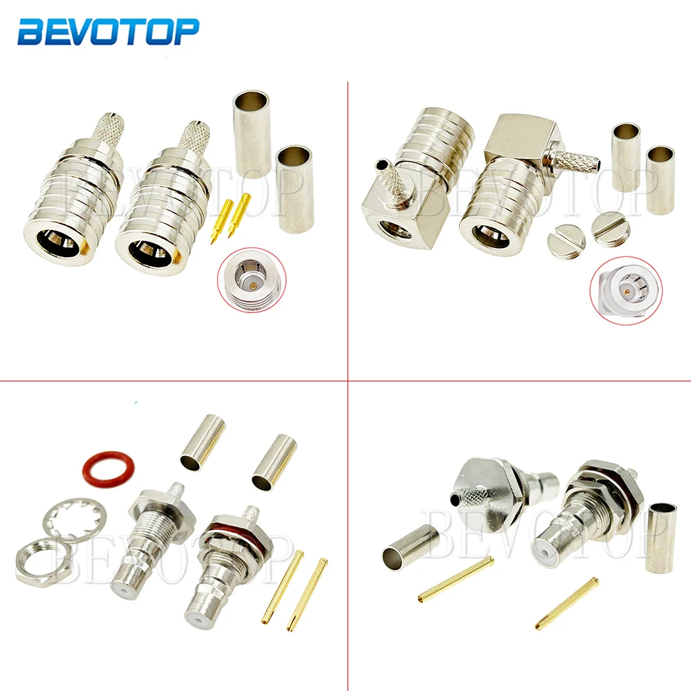 2PCS/Lot QMA Male/QMA Female RF Connector 50 Ohm QMA-1.5 for RG-174/RG-316/LMR100 Cable