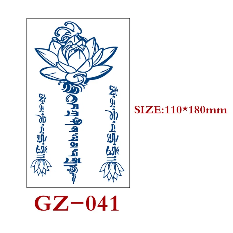 1PC Butterfly Flower Geisha Lotus Cross Koi Nose People Tattoo Sticker Finger Suitable for Chest Sexy Decoration Leg Back Tattoo