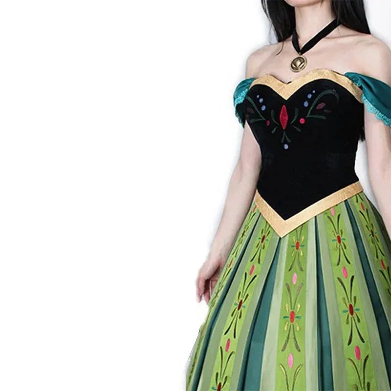 大人用プリンセスハロウィンパーティーコスプレアナと雪の女王アナコスチュームロングパフォーマンスドレスガールフレンドの誕生日プレゼントb;4.f'7;j,3'