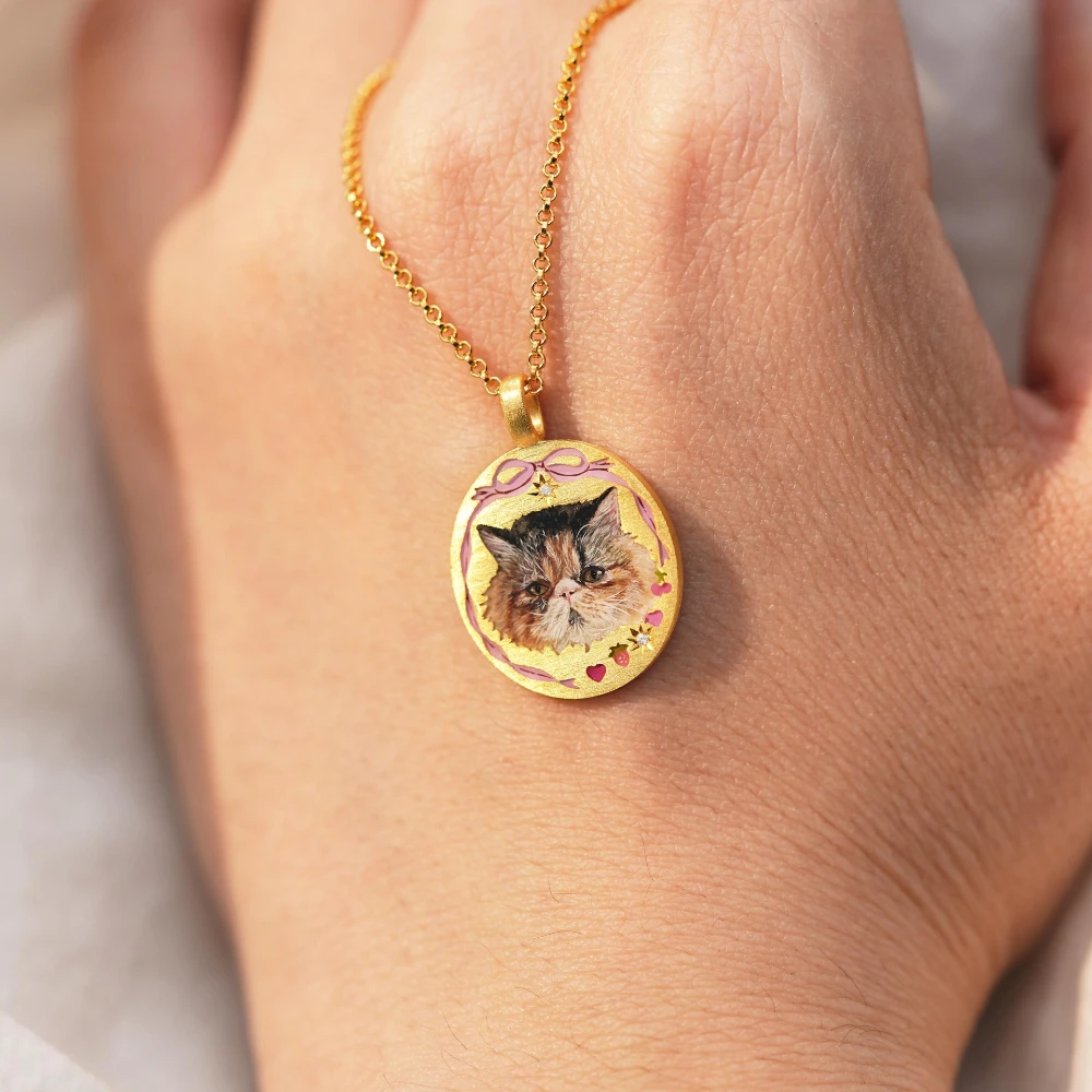 Neue einfache und beliebte DIY-Anhänger-Halsketten mit niedlichen Tiermotiven (Katze und Hund) für Frauen – Detail 1