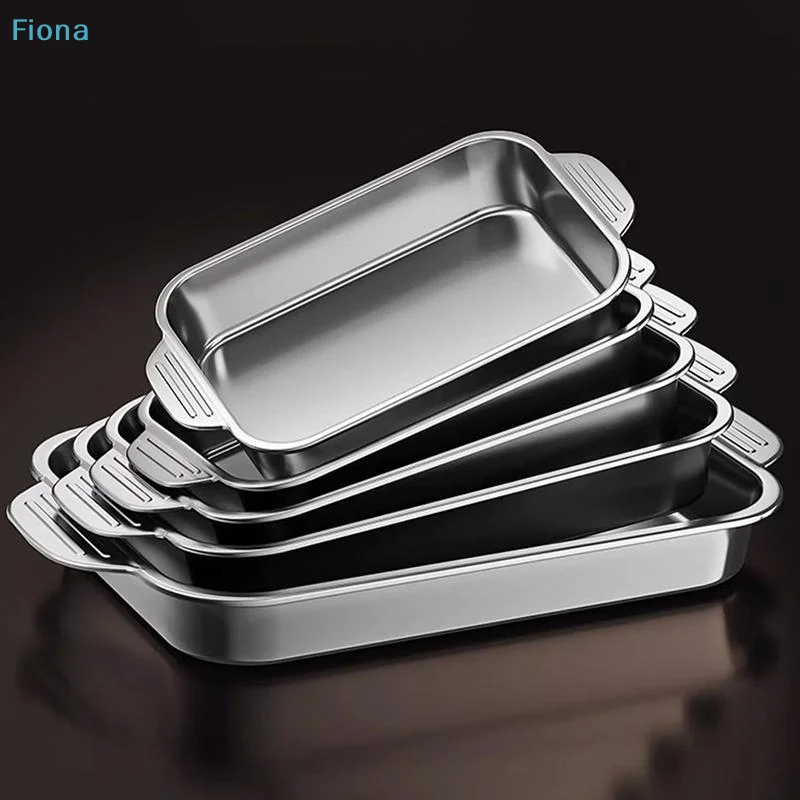 ✔Stainless Steel Baking Pan With Lids Deep Dish For Fish/Pasta/Grilling Oven & Dishwasher Safe Cookware