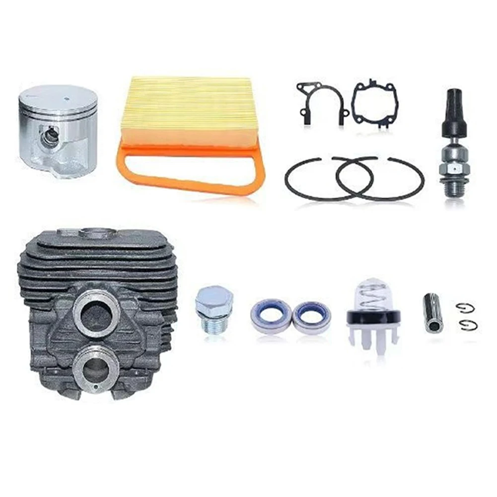 Cut Off Saw Cylinder Piston Kit 50mm Bore Decompression Valve Oil Seals Gaskets Fuel Filter Spark Connector Starter Assembly