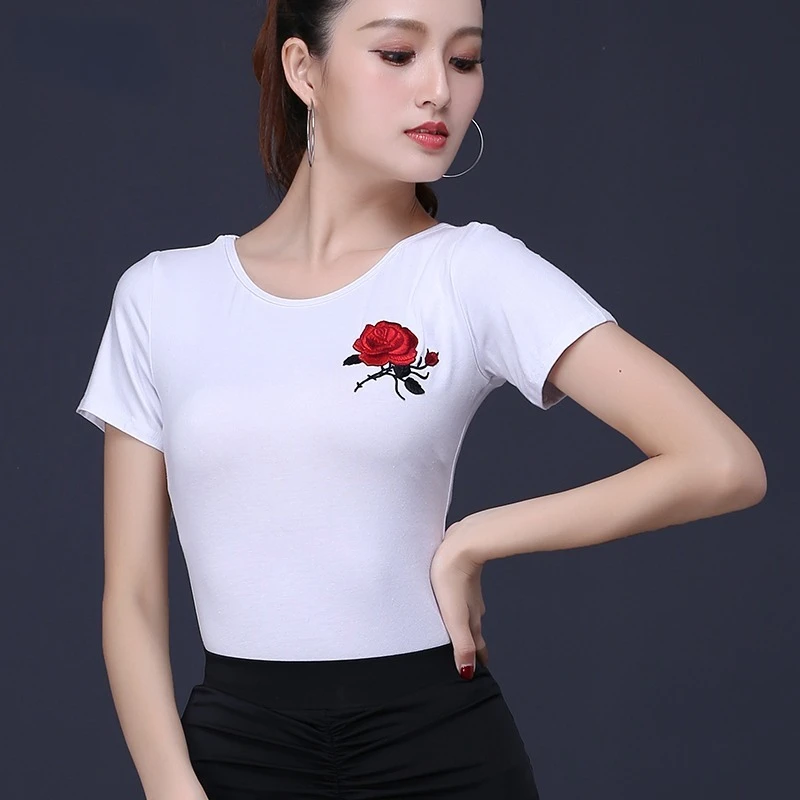 جديد اللاتينية تنورة رقص ممارسة المنافسة تنورة رقص قمم الرقص هامش تنورة قاعة الرقص اللاتينية طبقات مزدوجة تصميم النساء