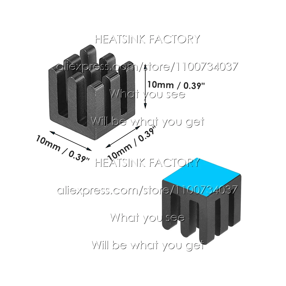 6/15pcs Radiator Aluminum Heatsink 10mm x10mm x 10mm Heat sink Extruded Profile Heat Dissipation For Cooling with Thermal pad