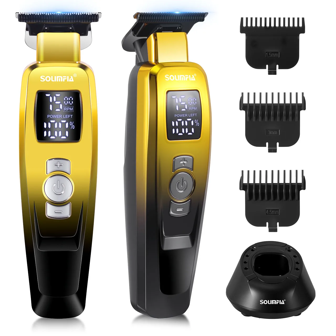 

Профессиональные машинки для стрижки волос для мужчин, 3 скорости, перезаряжаемые, с 3 насадками-гребнями, триммер для стрижки волос