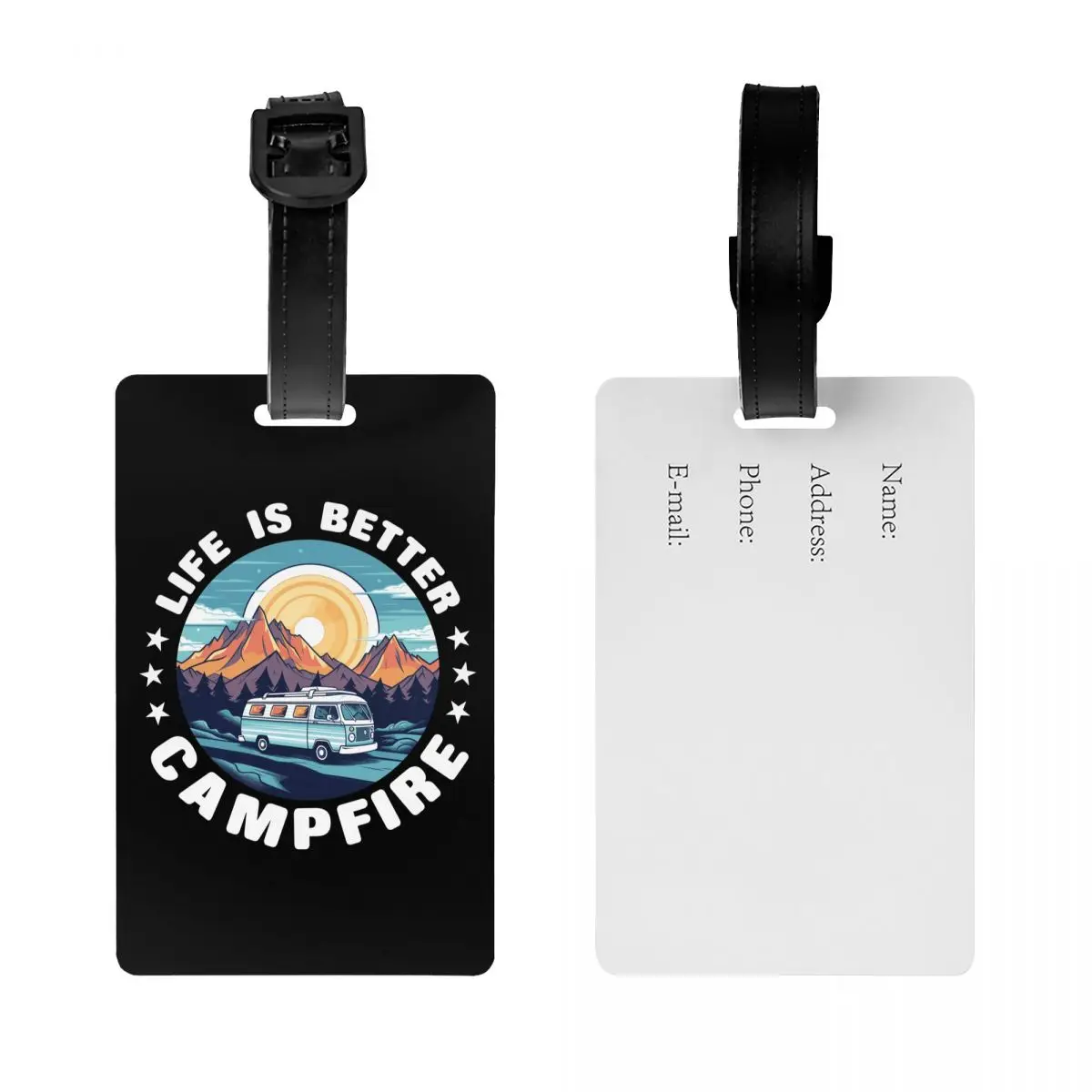 Custom Adventure Camping Mountain Campers Luggage Tags Custom Baggage Tags Privacy Cover Name ID Card