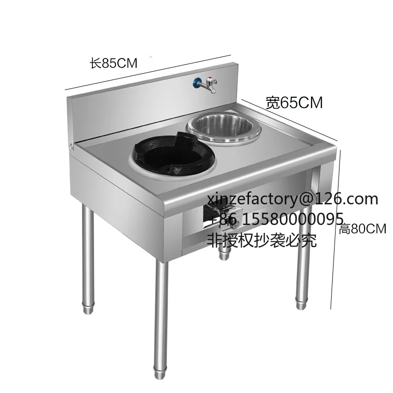 Factory Direct 2026 Top RatedStainless Steel Fierce Fire Stove Commercial Gas Stove with Flameout Protection Restaurant Cooking